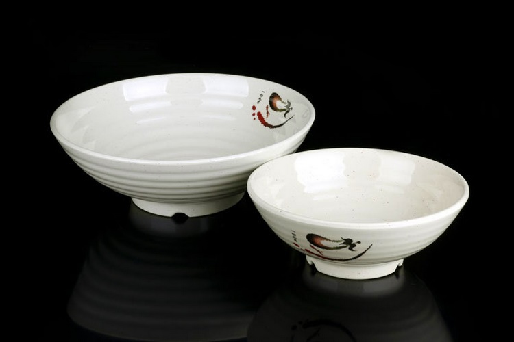 Melamine Scientific Porcelain Melamine Tableware Thickened 8 Inch Ramen Bowl Horn-shaped Bowl
