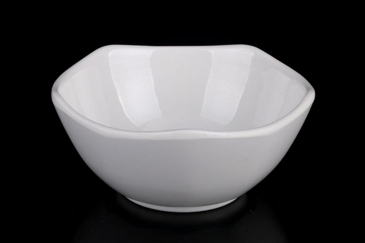 加厚密胺科學瓷五角碗 白色小吃碗 4.5寸飯碗