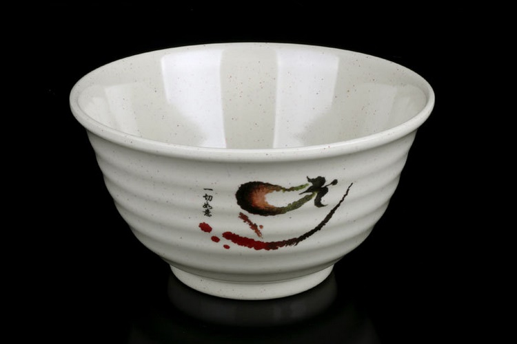 密胺科学瓷 美耐皿餐具拉面碗 汤碗 高身螺纹6寸碗