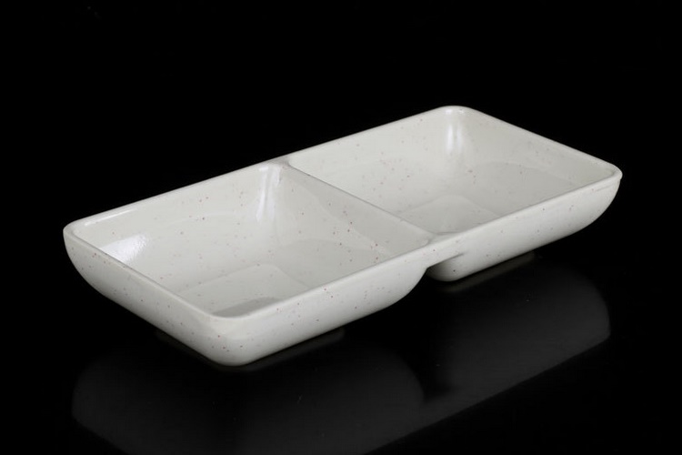 Melamine Scientific Porcelain Japan Korea Tableware Rectangle Two-cell Seasoning Sauce Dish Small-meal Dish