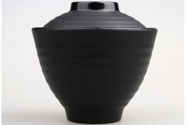 A5 Melamine Scientific Porcelain Tableware Ceramic-imitated Sushi Steaming Pot Black Matte Little Soup Pot