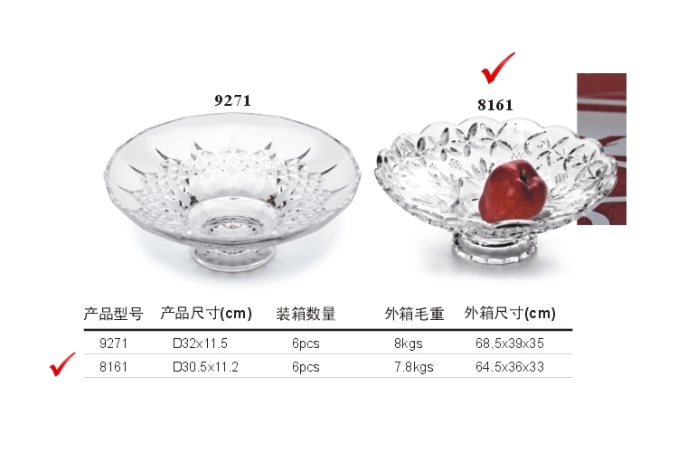 PC High-class Crystal-like Fruit Plate