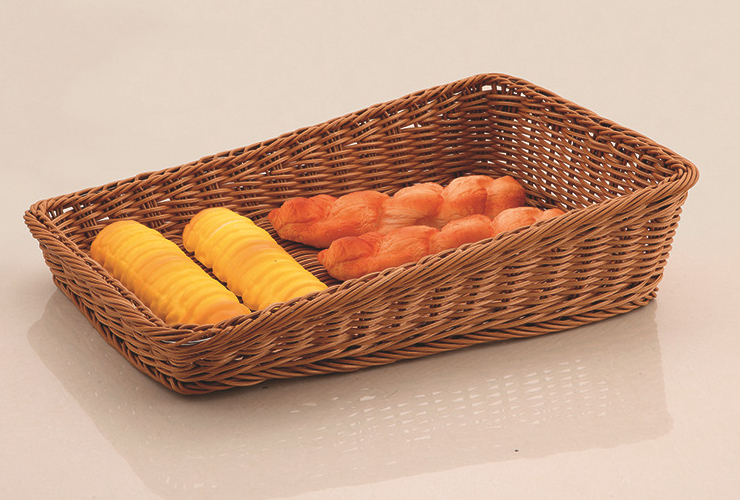Trapezoidal Rattan-like Baskets Storage Basket Bread Basket Storage Basket Beige / Brown