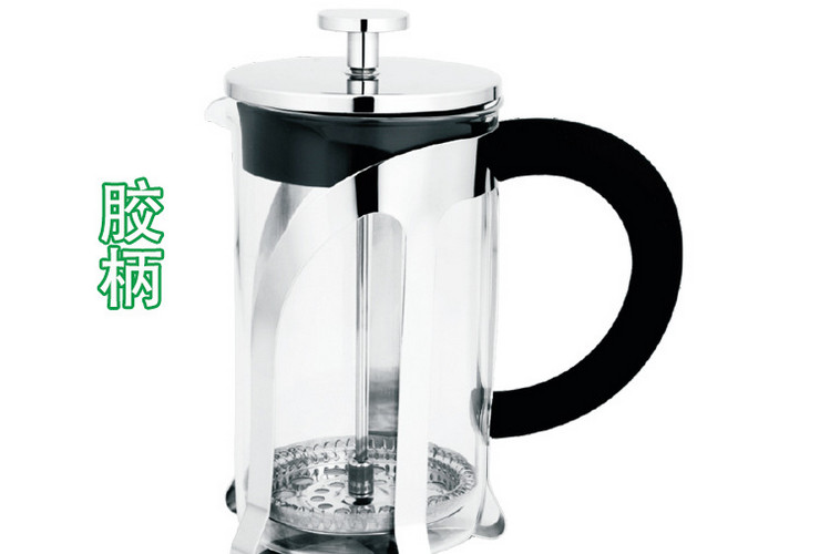 胶柄玻璃法压壶冲茶器 不锈钢手冲咖啡家用法式滤压壶 过滤杯