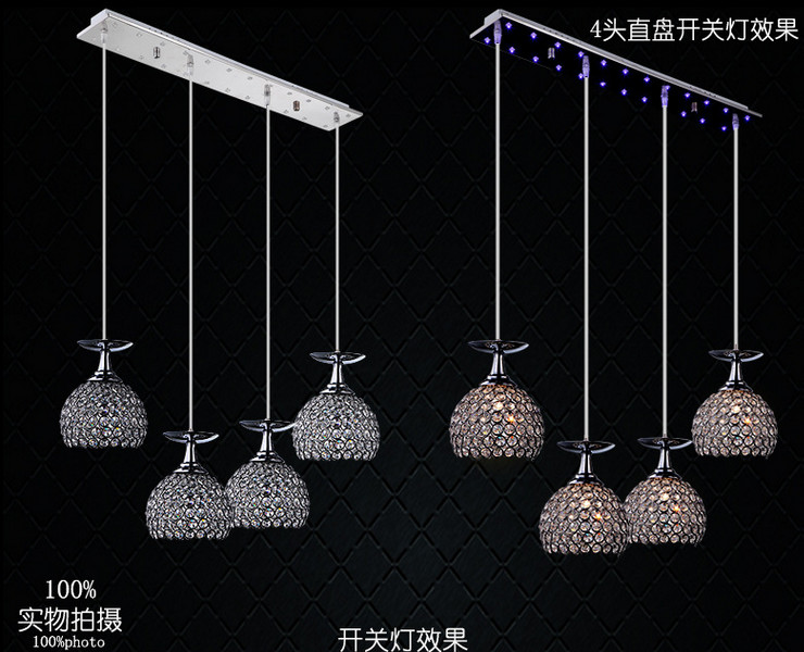 餐廳吊燈LED燈具 現代水晶餐廳吊燈 3頭酒杯燈