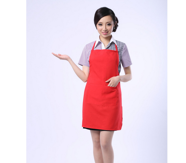 韓版時尚多色圍裙餐廳咖啡美甲店男女服務員工作服