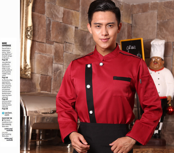 酒店餐廳咖啡廳工作服 餐廳樓面制服 長袖上衣