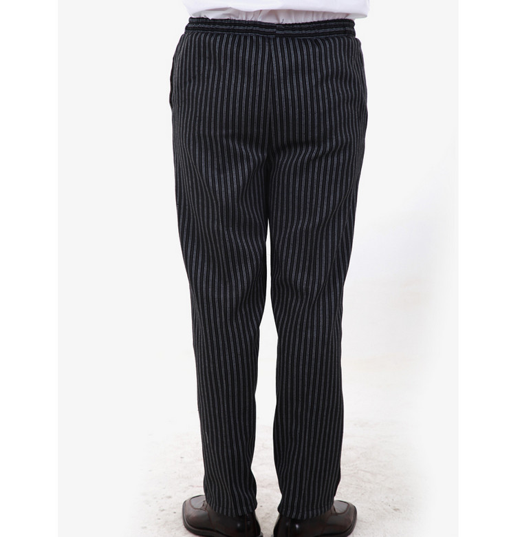 Waiter Waitress Chef Thin-style Stripe Pants Elastic-band Waist Hotel Workwear