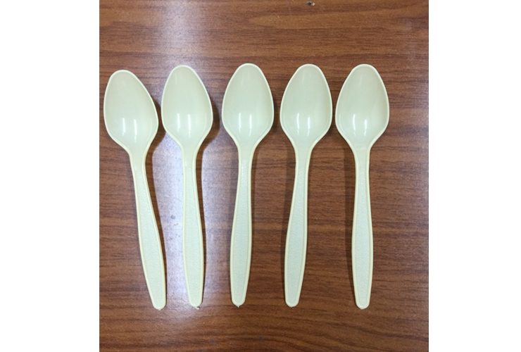 (Box) Disposable Plastic Yellow Small Spoon for Pudding Ice-cream