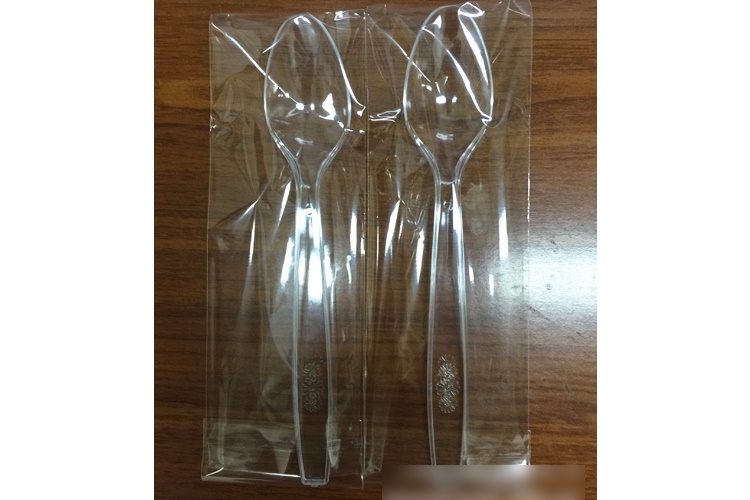 (Box) Disposable Individually Wrapped Plastic Tansparent 7-inch Thickened Big Spoons