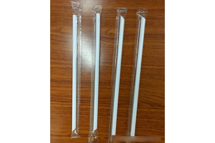 (Box) Disposable Individually Wrapped White Small Straws 19CM Long