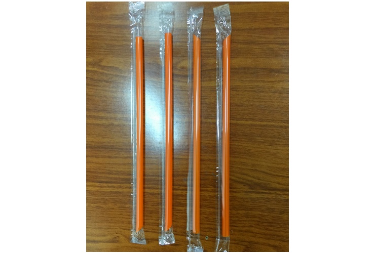 (Box) Disposable Individually Wrapped Orange-yellow Straws