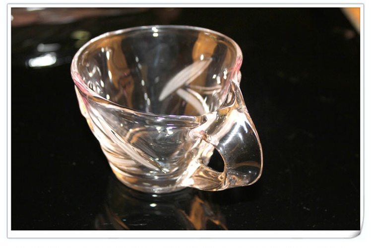 水晶玻璃水具水杯帶盤子6件套裝