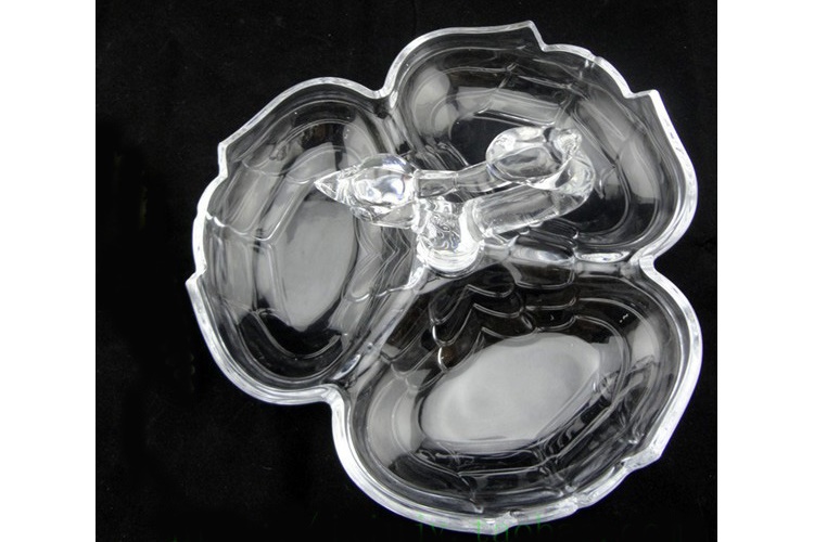 天鵝分格乾果盤水晶玻璃糖果盤