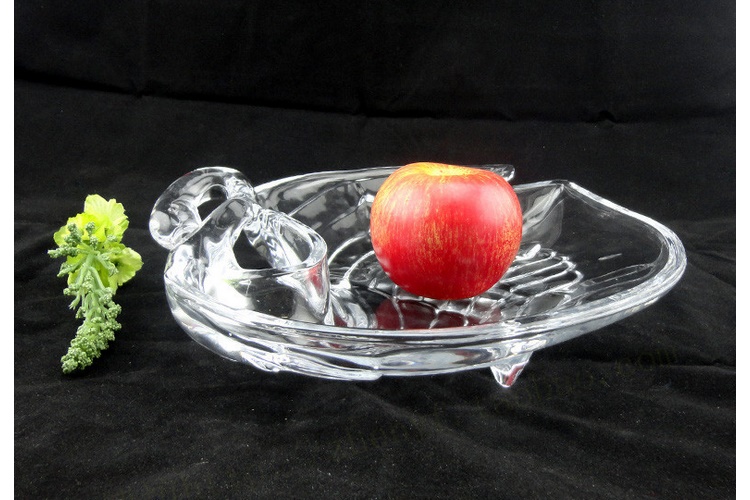 Swan Crystal Glass Fruit Plate Nuts Dried Fruit Plate