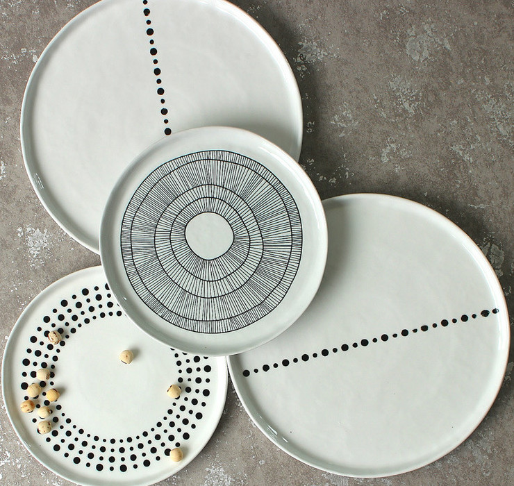 色釉簡約陶瓷餐具創意個性大盤子果盤碗咖啡館餐廳酒店餐具