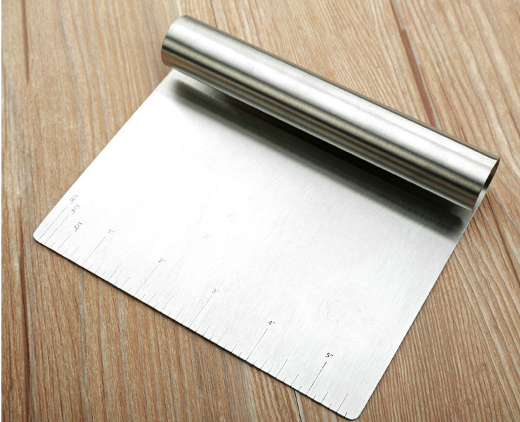 不銹鋼切面刀 烘焙工具麵團切 帶刻度麵粉刮板刀 手工香皂工具刀