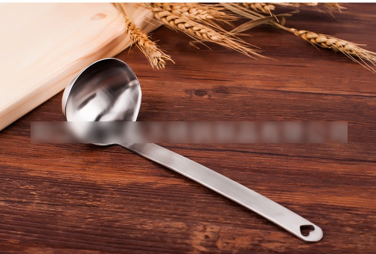 304 Stainless Steel Small-size Soup Spoon Heart-shaped Sanding-surface Hotpot Spoon One-body Deep Spoon