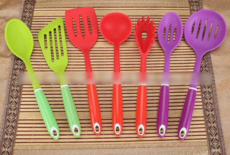 Stainless Steel Colorful Series Silica 7-piece Kitchen Set Spade Spoon Leaking Spoon Hotpot Spoon