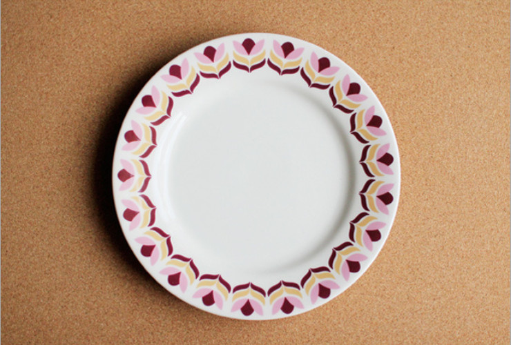 8寸北欧紫花 凉菜盘碟 正骨瓷西餐盘子 陶瓷水果盘 炒饭盘