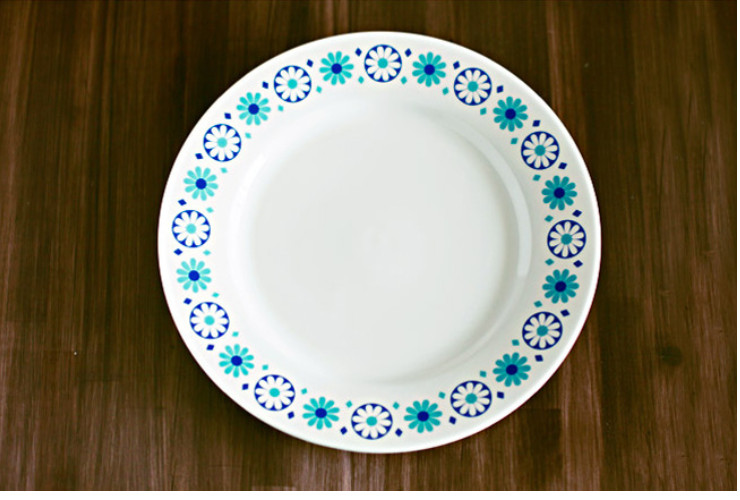 8寸蓝雪花 出口高骨瓷餐盘 盘子陶瓷 日韩式餐具 创意个性点心盘菜盘