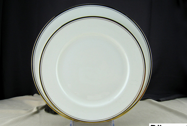 High Class Gold Tableware Plate Hotel Club Gold Rim Bone Ceramics