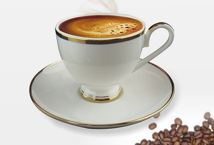 手工描繪金邊咖啡杯碟帶勺歐式骨瓷咖啡杯英式下午茶茶杯