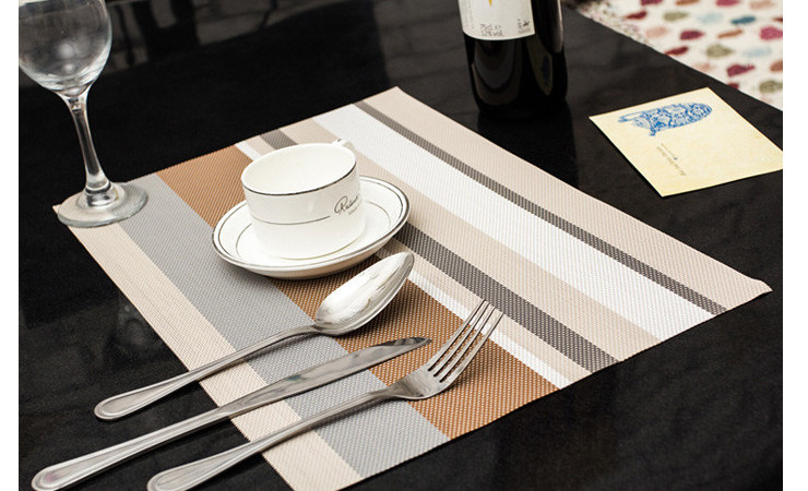 Euro Simple Modern Meal Pad Stripe Pattern Heat-insulating Anti-slipTable Pad