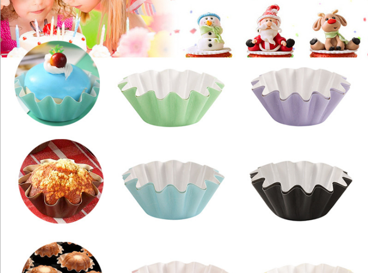 (Box/5000Pcs) Flower-Shaped Cake Paper Cup Mechanism High Temperature Cup Xuemei Niang Chrysanthemum Cup Coated With Chiffon Bread Bottom Thickened Paper Cup (Door Delivery Included)