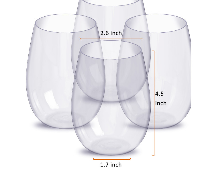 玻璃塑料红酒杯套装 Tritan红酒杯食品级葡萄酒杯 (4个套装)