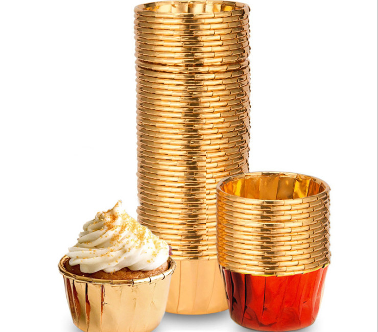 (箱/3000个) 金色银色蛋糕纸杯双面铝箔卷边纸烘焙纸杯马芬麦芬纸托卷口杯(包运送上门)