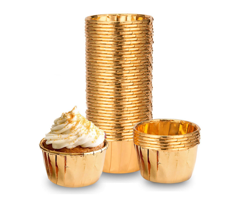 (箱/3000個) 金色銀色蛋糕紙杯防油紙托雙面鋁箔卷邊紙杯烘焙紙杯瑪麥芬紙 (包運送上門)