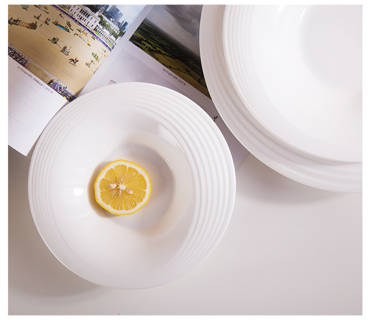 (有樣品) 低骨瓷陶瓷步步高圓湯盤 酒店中餐廳炒菜盤 西式餐點餐具