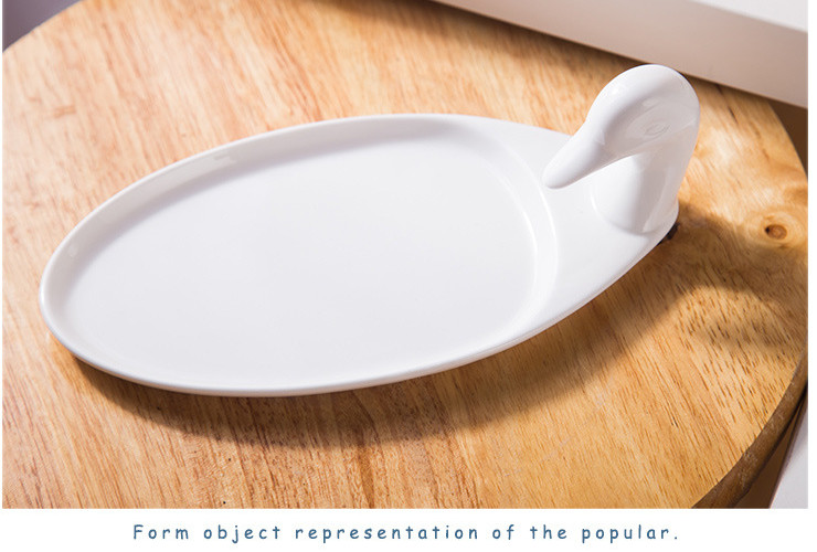 (有樣品) 低骨瓷陶瓷烤鴨盤 鴨類菜式盤 獨特鴨形陶瓷盤 烤鴨烤鵝烤雞盤