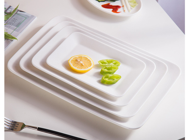 (有样品) 低骨瓷陶瓷圆角长方盘 星级餐厅餐具 糕点盘 寿司盘 日式餐具
