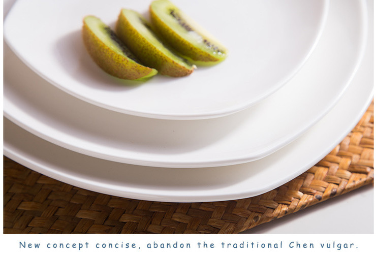 (Have Samples) Low Bone China Ceramic Square Shallow White White Bone Bone China Steak Plate Rice Plate Western Plate Chinese Plate Salad Plate