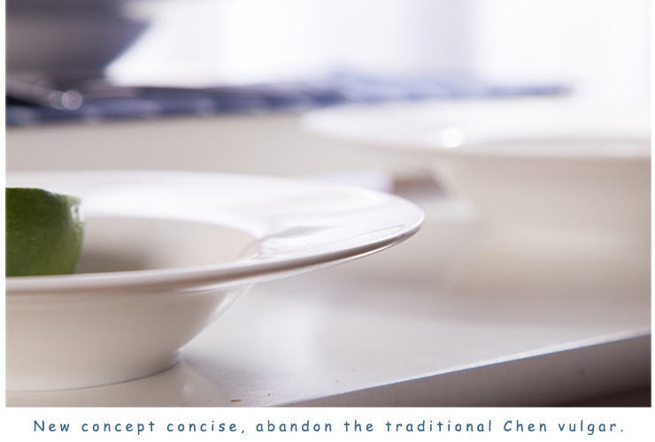 (有樣品) 低骨瓷陶瓷法式沙律盤 西式深湯盤 白色骨質瓷耐高溫 微波爐適用