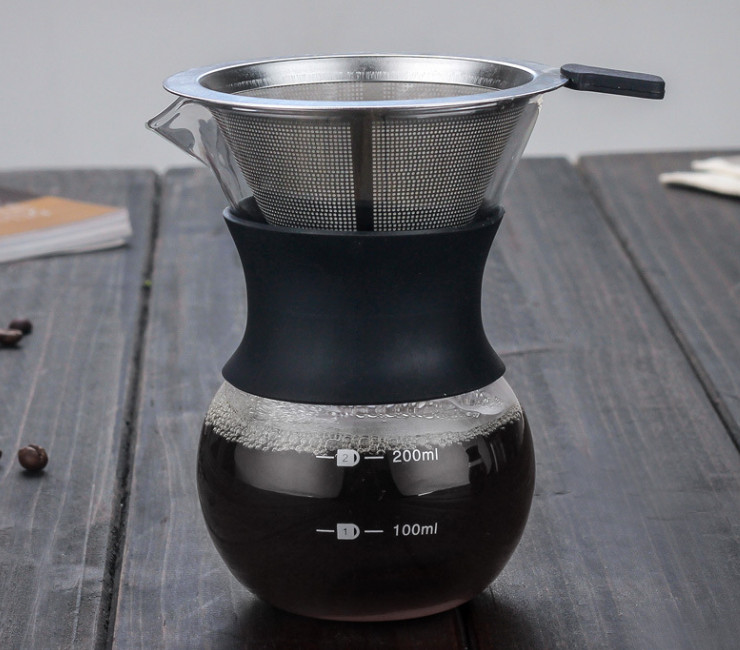 耐高溫玻璃手沖咖啡壺 高硼硅玻璃分享咖啡壺 玻璃咖啡壺