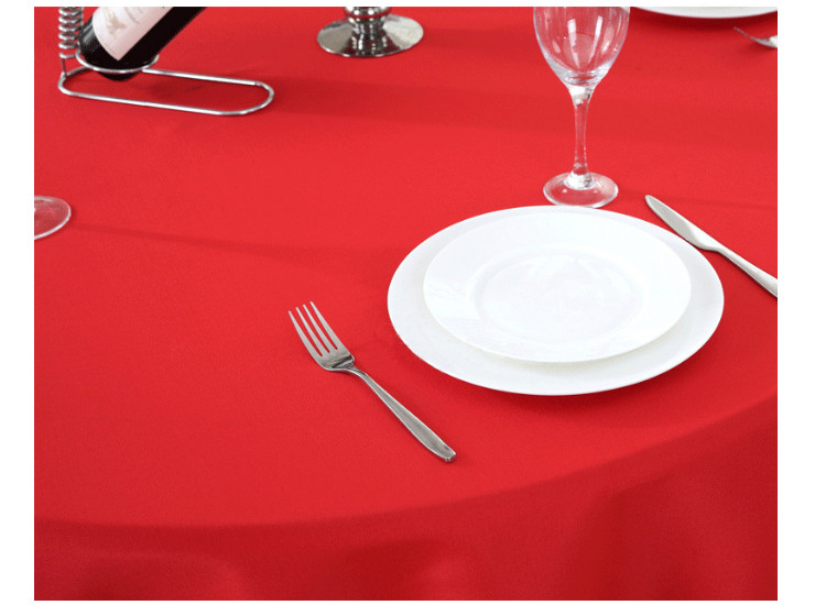 酒店布草圓形純色餐桌布 高檔餐廳宴會滌綸檯布 批發