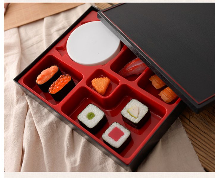 日式6宮格純色環保便攜飯盒內可放湯碗 - 關閉視窗 >> 可點按圖像