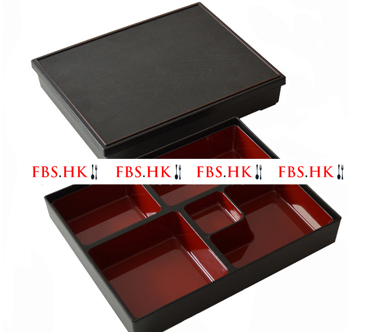 日式ABS商務套餐飯盒大小容量五分格便當盒快餐盒壽司盒帶蓋餐具 (多色可選)
