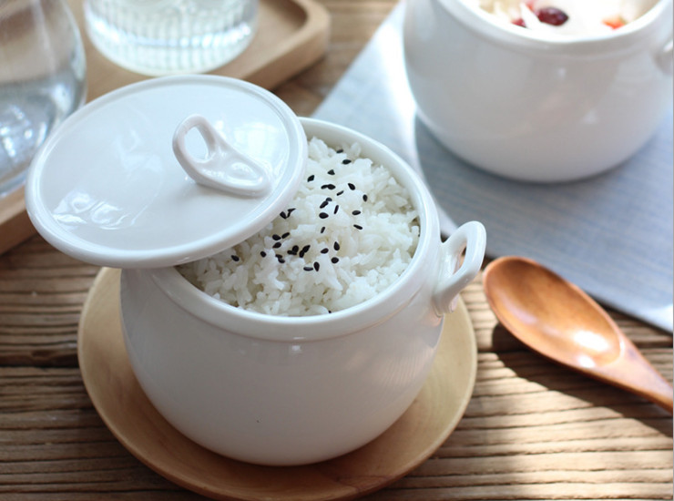 日式創意純白陶瓷帶蓋湯盅 帶雙耳隔水燉盅養生補品燕窩盅糖水碗