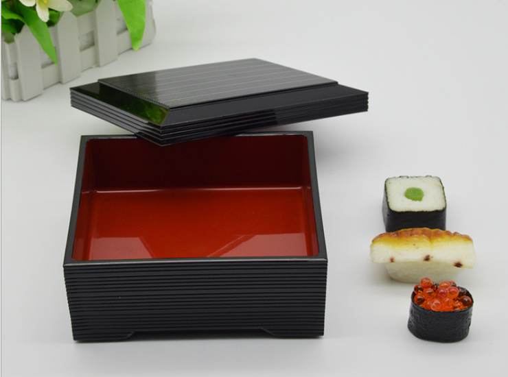 日式鰻魚盒 單格帶蓋壽司盒 雙色餐盒小號 料理餐具 - 關閉視窗 >> 可點按圖像
