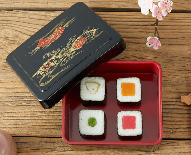 Japanese Style Eel Lunch Box With Lid Japanese Style Glossy Single-Compartment Lunch Box