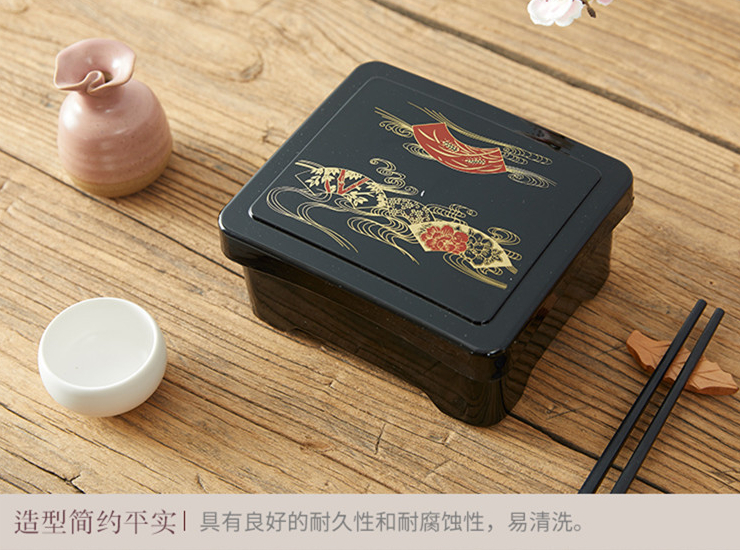 Japanese Style Eel Lunch Box With Lid Japanese Style Glossy Single-Compartment Lunch Box