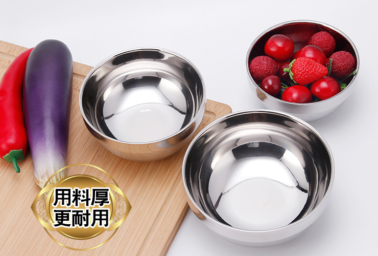 韩式不锈钢碗 双层防烫隔热碗 儿童不锈钢小碗泡面碗食堂饭碗餐具
