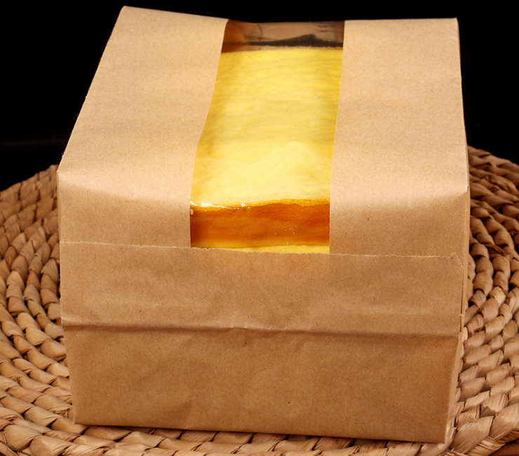 (箱/1000个) 牛皮纸袋方底食品开窗纸袋 烘焙面包装袋 肯德基打包袋袋 (包运送上门)