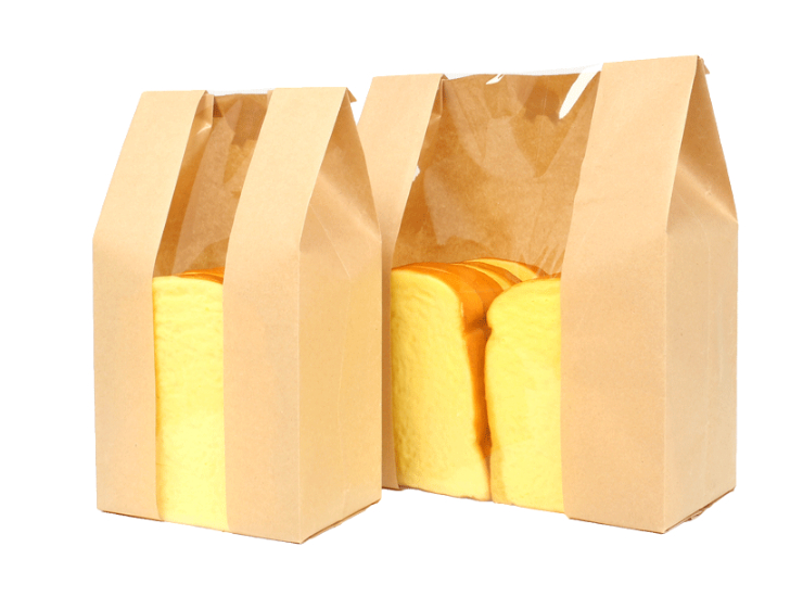 (即取牛皮紙開窗袋現貨) (箱/1000個) 烘焙麵包袋 牛皮紙開窗袋方底食品紙袋