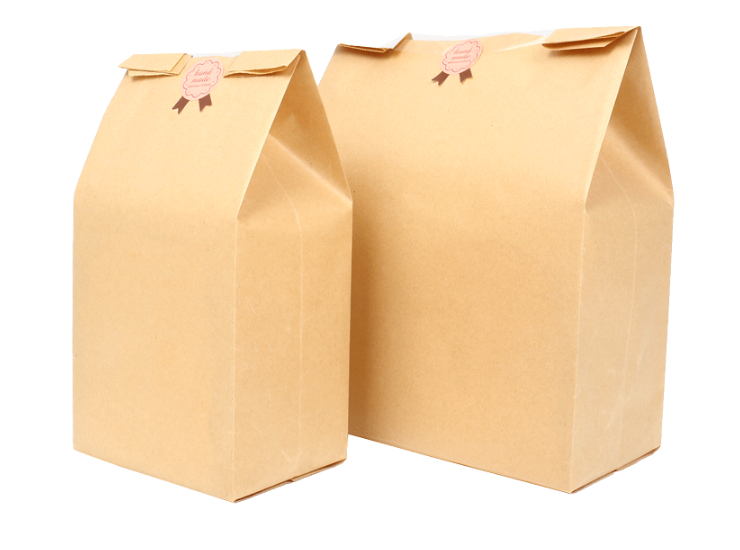 (Ready Kraft Paper Window Bag In Stock) (Box/1000) Baked Bread Bag Kraft Paper Window Bag Square Bottom Food Paper Bag