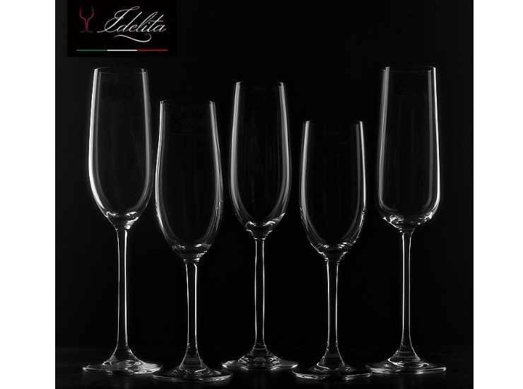 Lead-Free Crystal Glass Champagne Glass Goblet Wine Flute Champagne Glass Sparkling Wine Glass Red Wine Cup (Edelita Series Various Capacity)